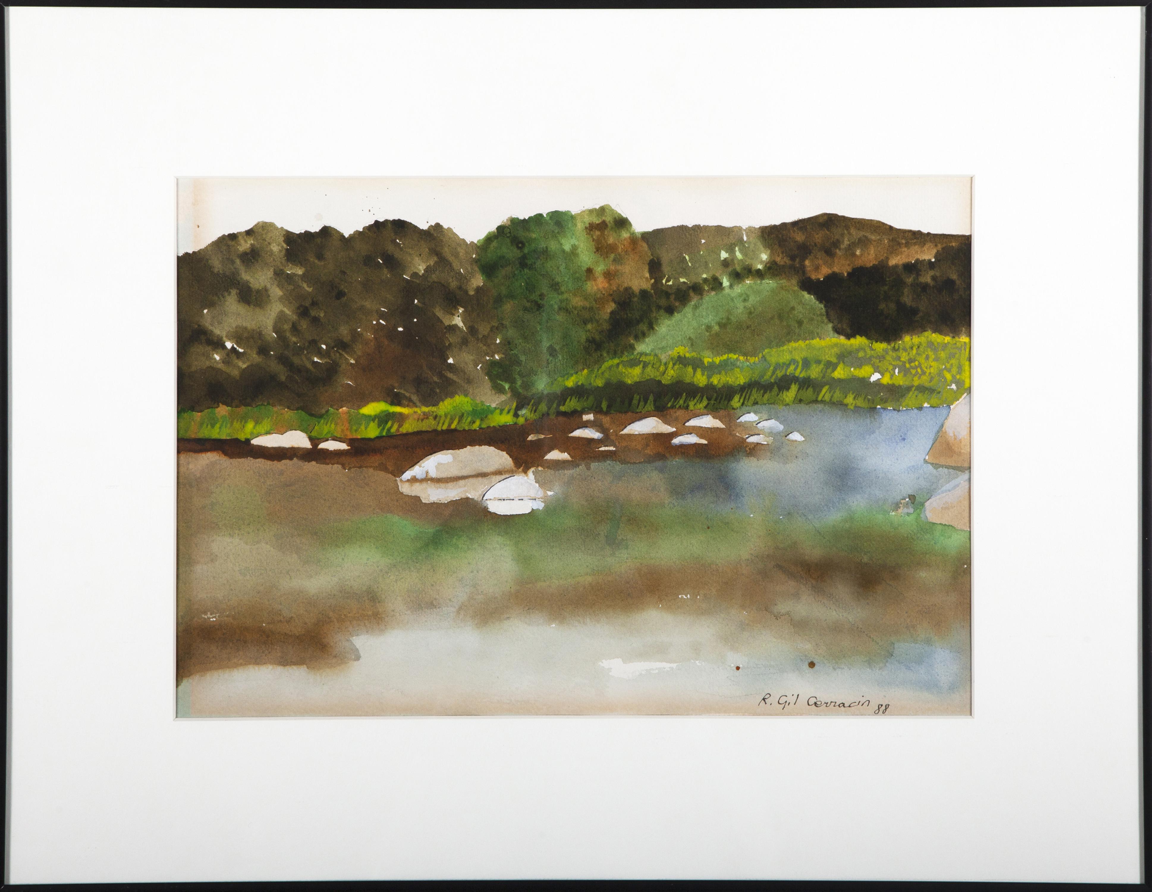 PAISAJE CON RÍO Y BOSQUE, 1988