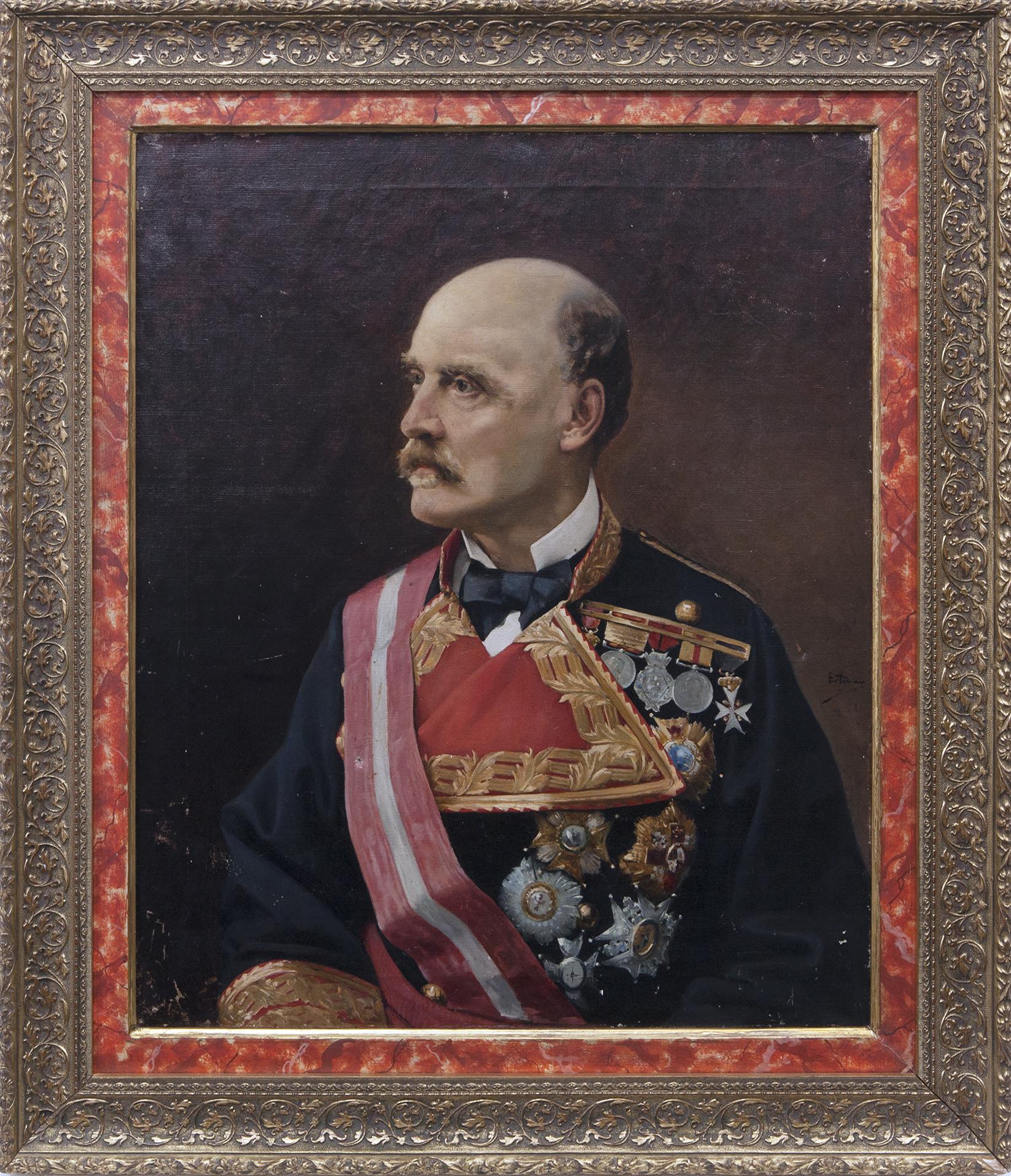 RETRATO DE CABALLERO MILITAR ESPAÑOL, FF S. XIX. 