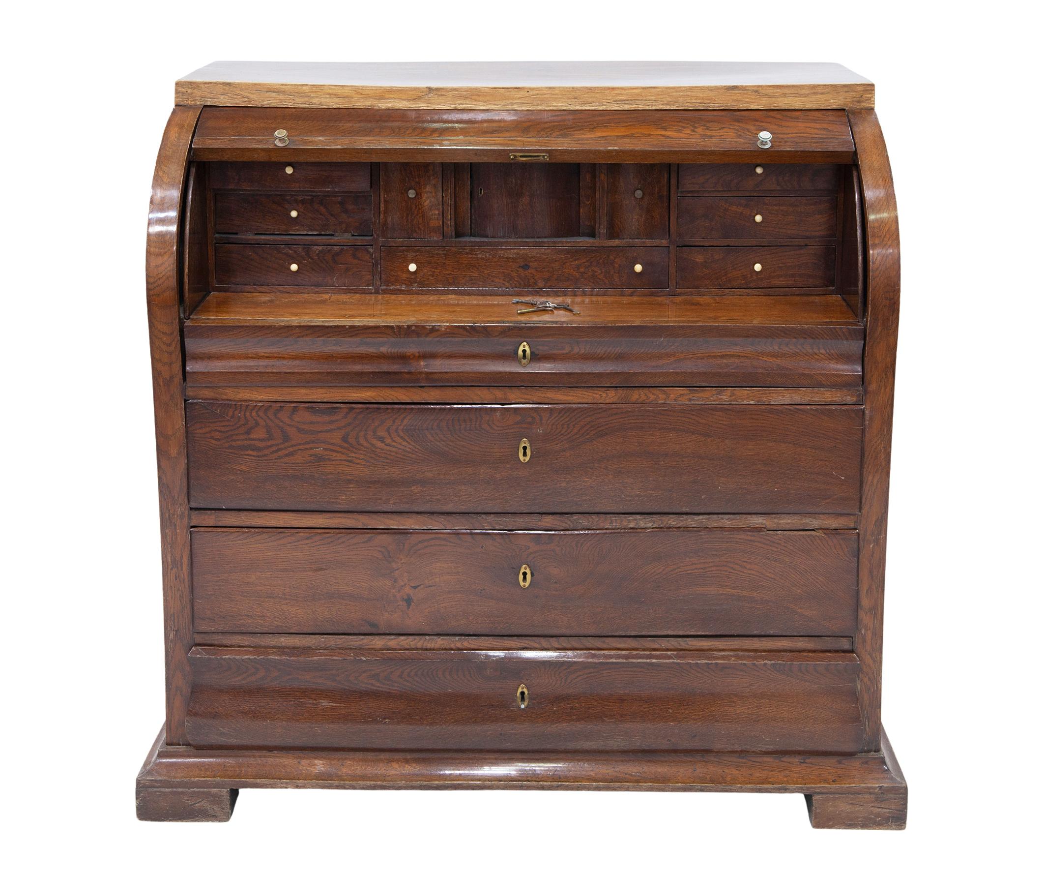 MUEBLE SECRETER ESTILO BIEDERMEIER EN MADERA DE ROBLE, FF S