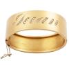 <span class='ref_item'>102 -</span> <span class="object_title">BRAZALETE RÍGIDO EN ORO 14KT Y DIAMANTES</span>  <p><span class="technical_description">Brazalete rígido realizado en oro de 14kt, con abertura en bisagra. En la parte anterior lleva grabado "Juan" adornado con pequeños diamantes en talla antigua con un peso aprox de 0.15ct.<br/>Cierre: Caja con lengüeta y cadenita de seguridad<br/>Medidas: 6 x 5,5 x 2,2cm</span><br>Peso: <span class="PESO_HCES1">29,20</span> <span class="PESOUMED_HCES1">gr.</span><br></p>