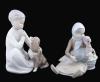 <span class='ref_item'>193 -</span> <span class="object_title">PAREJA DE FIGURAS DE LLADRÓ DE NIÑO CON SU PERRO Y NIÑA CON PAVO</span>   <p><span class="technique_material">Porcelana</span><br><span class="technical_description">Ambas con sello de Lladró en la base. De acabado brillante. <br/>Medidas niño: 20x13 cm<br/>Medidas niña: 16 x 13 cm</span><br></p>