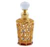 <span class='ref_item'>26 -</span> <span class="object_title">PERFUMERO DE METAL CHAPADO EN ORO, PIEDRAS IMITACIÓN INCOLORAS Y CRISTAL TALLADO</span>  <p><span class="technical_description">Perfumero estilo vintage realizado en metal chapado en oro. Con decoración calada adornada por piedras incoloras y esmalte rojo en la base. El tapón está rematado con cristal tallado.<br/>Medidas: 9 x 4cm</span><br>Peso: <span class="PESO_HCES1">81,90</span> <span class="PESOUMED_HCES1">gr.</span><br></p>