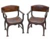 <span class='ref_item'>232 -</span> <span class="object_title">PAREJA DE SILLONES ESTILO JAMUGA</span>   <p><span class="technical_description">En madera y cuero marrón con remates en metal dorado en asiento y respaldo. Madera tallada en reposabrazos. Presenta un asiento rajado en lateral y remates rotos. </span><br><span class="ALTO_HCES1">86</span>x<span class="ANCHO_HCES1">55</span>x<span class="GRUESO_HCES1">50 </span><span class="GRUESOUMED_HCES1">cm.</span></p>