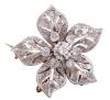 <span class='ref_item'>162 -</span> <span class="object_title">BROCHE EN ORO BICOLOR 18KT Y DIAMANTES</span>  <p><span class="technical_description">Broche realizado en oro bicolor de 18kt con motivo de flor calada con vistas en blanco. Con diamantes en talla brillante engastados en garra y grano con un peso total aprox de 0.25ct. Se puede usar como colgante<br/>Cierre: Doble aguja con mecanismo de seguridad<br/>Diámetro: 3cm</span><br>Peso: <span class="PESO_HCES1">10,20</span> <span class="PESOUMED_HCES1">gr.</span><br></p>