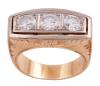 <span class='ref_item'>111 -</span> <span class="object_title">TRESILLO EN ORO BICOLOR 18KT Y DIAMANTES</span>  <p><span class="technical_description">Sortija tipo tresillo realizada en oro bicolor de 18kt con decoración repujada en hombros y perfil. Con tres diamantes en talla brillante engastados en grano sobre banda con un peso total aprox de 1.90ct<br/>Medida Sortija: 19</span><br>Peso: <span class="PESO_HCES1">15,30</span> <span class="PESOUMED_HCES1">gr.</span><br></p>