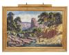 <span class='ref_item'>13 -</span> <span class="object_title">PAISAJE MONTAÑOSO (S. XX)</span>   <p><span class="technique_material">Óleo sobre lienzo</span><br><span class="technical_description">Representa un gran paisaje de montaña donde destaca el tratamiento de la vegetación y el uso de una paleta de color muy viva. <br/>Firmado en la esquina inferior derecha por RAFAEL ORTEGA<br/>Enmarcado en madera dorada con foco superior para luz. Rotura del lienzo en la parte superior izquierda. <br/>Medidas con marco: 98x138cm</span><br></p>