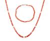 <span class='ref_item'>190 -</span> <span class="object_title">CONJUNTO DE COLLAR Y PULSERA DE CORAL Y PERLAS CULTIVADAS</span>  <p><span class="technical_description">Conjunto formado por un collar y una pulsera con cuentas de coral. El collar cuenta también con perlas cultivadas<br/>Cierre: Mosquetón en plata de ley chapado en oro<br/>Longitud: 60cm el collar y 30cm la pulsera</span><br>Peso: <span class="PESO_HCES1">28,40</span> <span class="PESOUMED_HCES1">gr.</span><br></p>