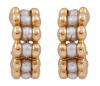 <span class='ref_item'>242 -</span> <span class="object_title">PENDIENTES DE ARO EN ORO 18KT Y PERLAS CULTIVADAS</span>  <p><span class="technical_description">Pareja de pendientes realizados en oro de 18k con diseño de aro lobulado. En el centro perlas cultivadas en color blanco y calibradas aprox en 4mm<br/>Cierre: Omega<br/>Diámetro: 1,8cm</span><br>Peso: <span class="PESO_HCES1">6,20</span> <span class="PESOUMED_HCES1">gr.</span><br></p>