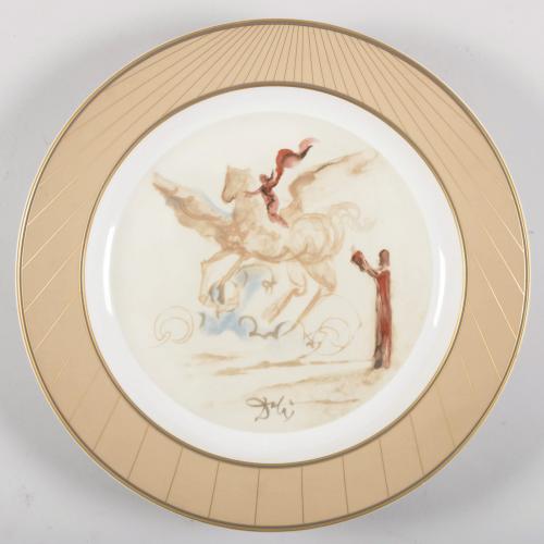 PLATO EN PORCELANA SALVADOR DALI &#39;PEGASO&#39;