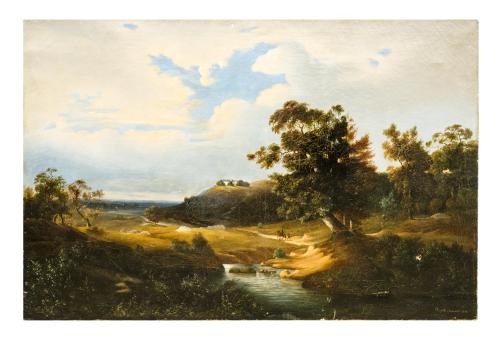 PAISAJE CON RÍO Y CASA, (1856)