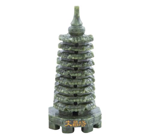 PAGODA DE WENCHANG TALLADA A MANO EN JADE. CHINA S.XX.