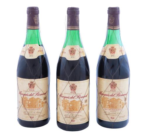 TRES BOTELLAS MARQUÉS DEL ROMERAL. RIOJA, GRAN RESERVA 1973